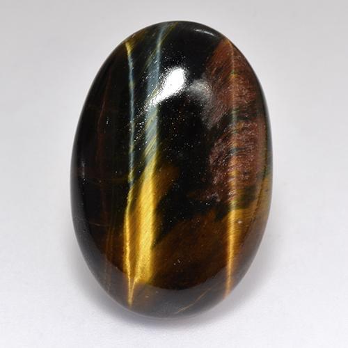 Tiger's eye multicolorido natural 18,46ct, corte oval, opaco