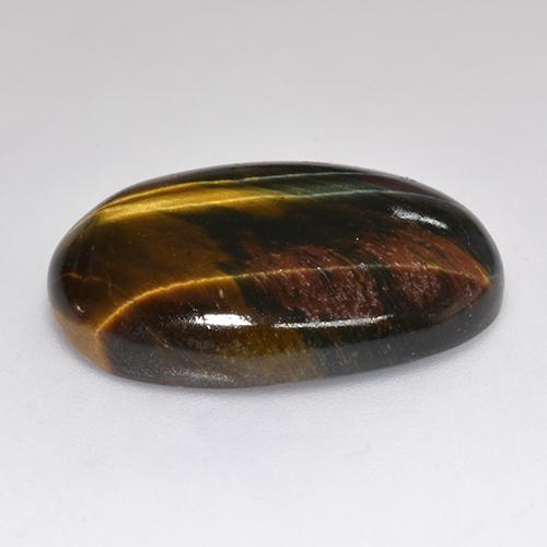 Tiger's eye multicolorido natural 18,46ct, corte oval, opaco