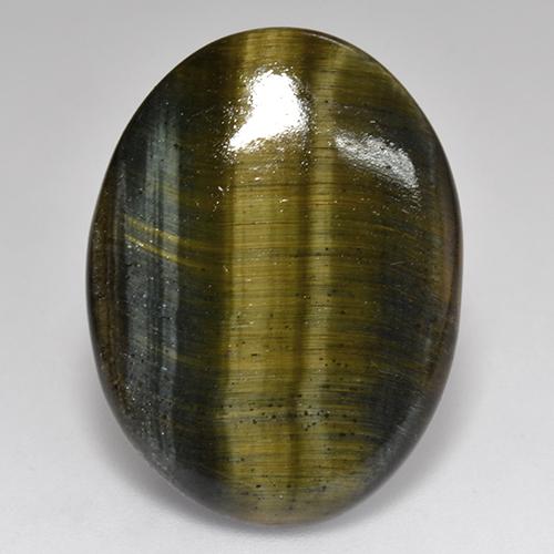 Tiger's eye multicolorido natural 18,01ct, corte oval, opaco