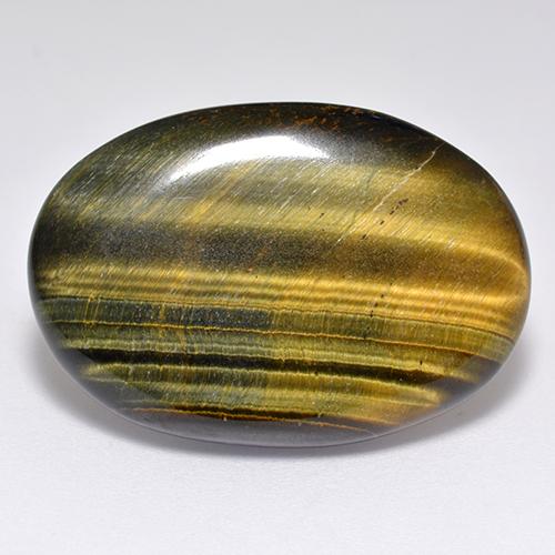 Tiger's eye marrom natural 23,65ct, corte oval, opaco
