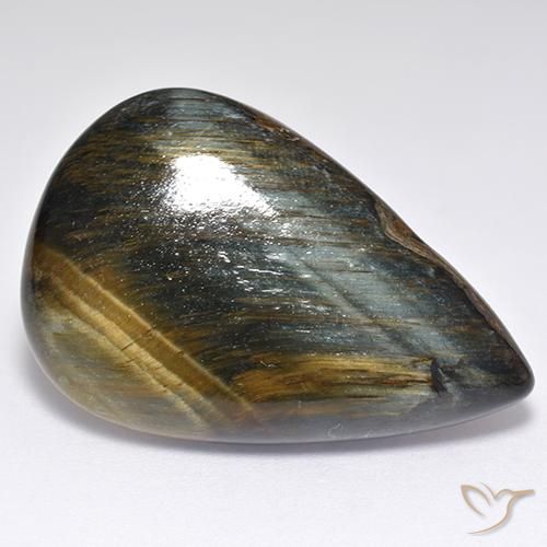 30.81ct Natural Dourado Marrom Olho de Tigre, Formato de pêra, Opaco