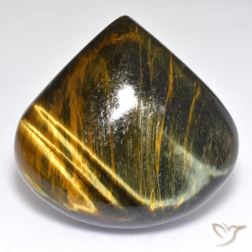 Olho de Tigre Dourado Marrom Natural 45.55ct, Formato de pêra, Opaco