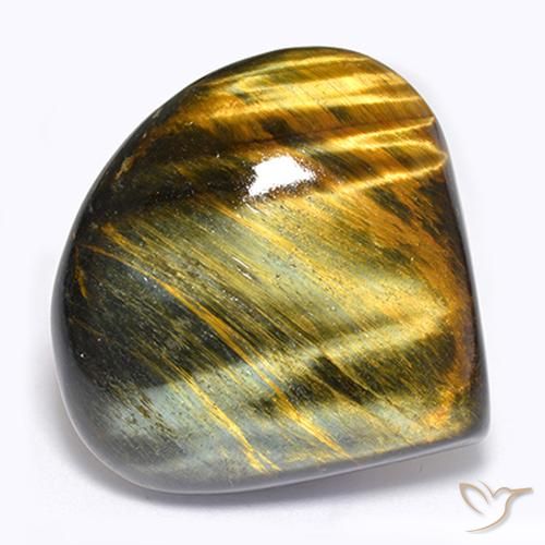 Olho de Tigre Dourado Marrom Natural 45.55ct, Formato de pêra, Opaco