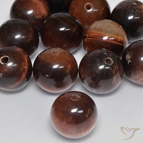12.26ct Natural Castanho médio Olho de Tigre, Esfera / Bola, Opaco