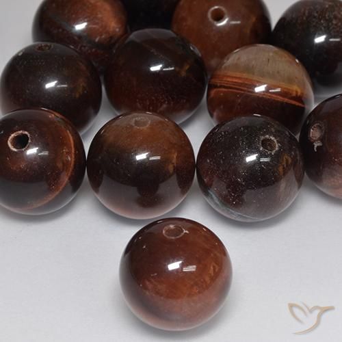 Olho de Tigre Castanho médio Natural 12.26ct, Esfera / Bola, Opaco