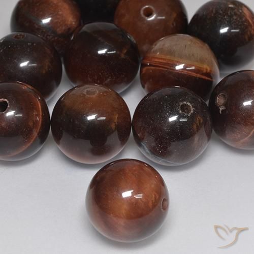 Olho de Tigre Castanho médio Natural 12.26ct, Esfera / Bola, Opaco