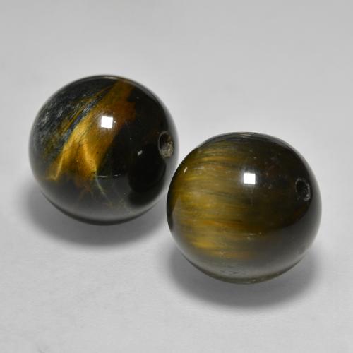 Pedras preciosas de tiger's eye marrom natural de 24,57 ct, esfera / bola, opaco