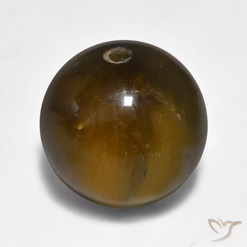 11.58ct Natural Castanho médio Olho de Tigre, Esfera / Bola, Opaco