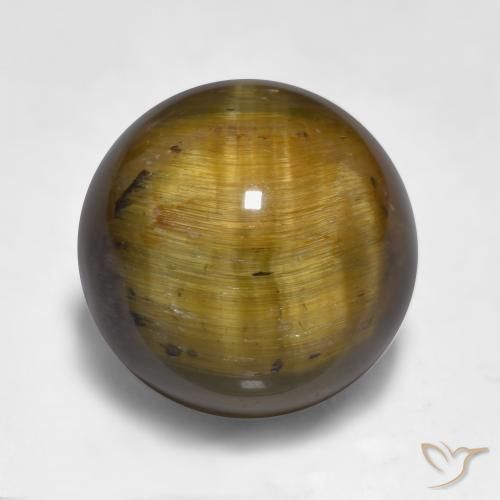 Olho de Tigre Castanho médio Natural 11.58ct, Esfera / Bola, Opaco