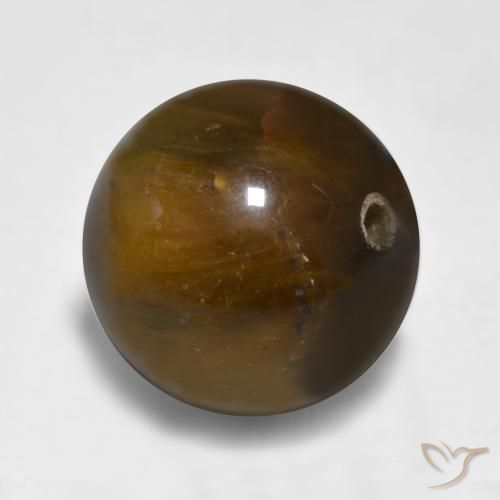 Olho de Tigre Castanho médio Natural 11.58ct, Esfera / Bola, Opaco