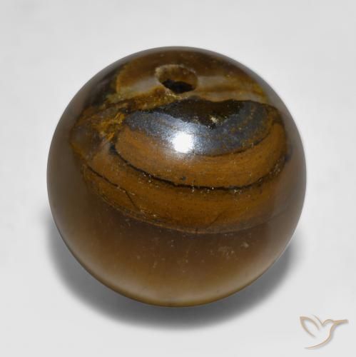Tiger's eye marrom natural 11,89ct, esfera / bola, opaco