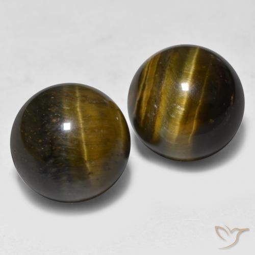 Pedras preciosas de Olho de Tigre Marrom dourado natural de 24.43 ct, Esfera / Bola, Opaco