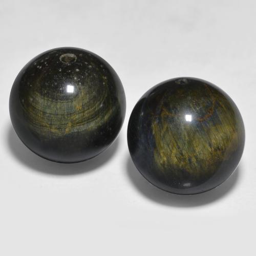 Pedras preciosas de Olho de Tigre Multicolorido natural de 27.38 ct, Esfera / Bola, Opaco