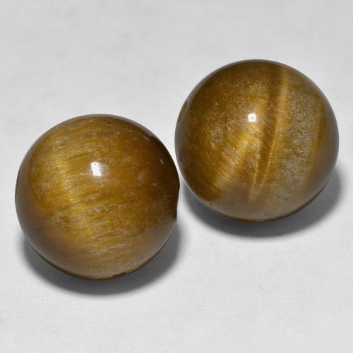 Pedras preciosas de tiger's eye marrom natural de 24,29 ct, esfera / bola, opaco