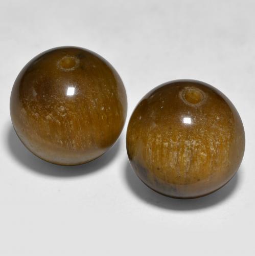 Pedras preciosas de tiger's eye marrom natural de 24,29 ct, esfera / bola, opaco