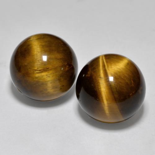 Pedras preciosas de olho de tigre marrom natural de 24,83 ct, esfera / bola, opaco