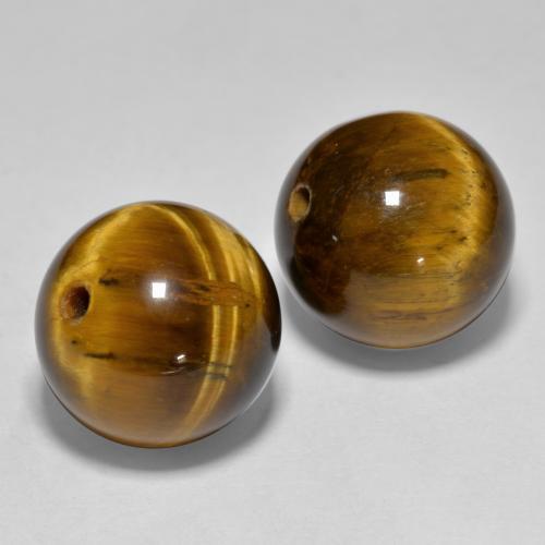 Pedras preciosas de olho de tigre marrom natural de 24,83 ct, esfera / bola, opaco