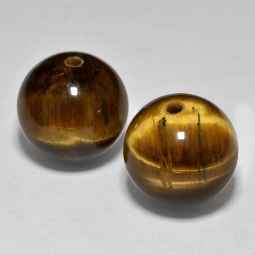 Pedras preciosas de olho de tigre marrom natural de 24,83 ct, esfera / bola, opaco