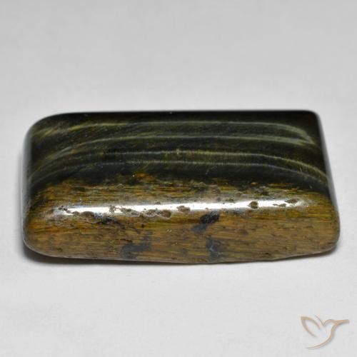 Olho de Tigre Dourado Marrom Natural 29.01ct, baguete, Opaco