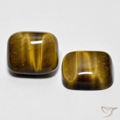 17.05ctw Natural Medium Dark-Brown Olho de Tigre, Almofada, Opaco