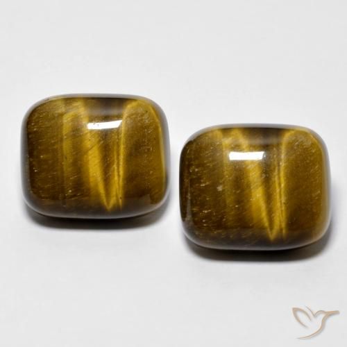 Pedras preciosas de Olho de Tigre Medium Dark-Brown natural de 17.05 ct, Almofada, Opaco