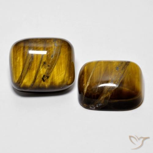 Pedras preciosas de Olho de Tigre Medium Dark-Brown natural de 18.08 ct, Almofada, Opaco