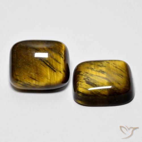 Pedras preciosas de Olho de Tigre Medium Dark-Brown natural de 16.97 ct, Almofada, Opaco