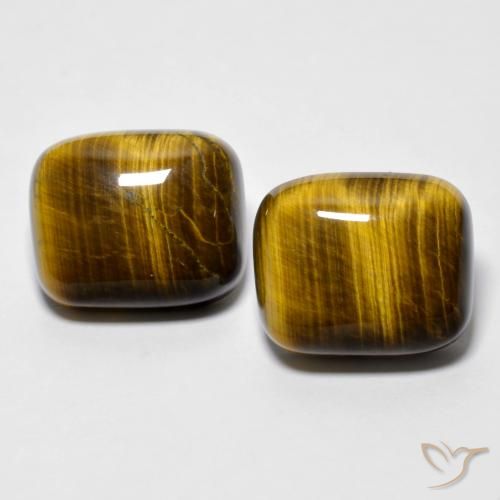 Pedras preciosas de tiger's eye marrom natural de 18,15 ct, almofada cortada, opaco