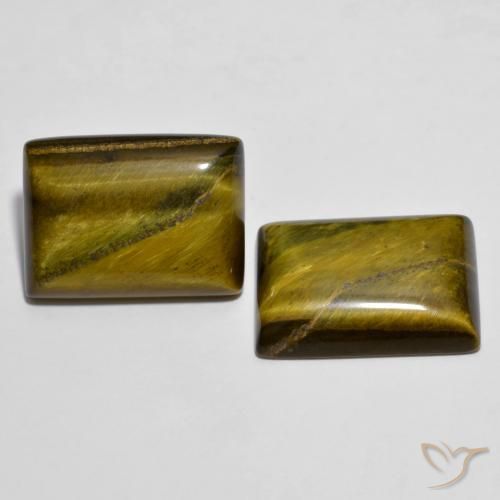 Pedras preciosas de Olho de Tigre Marrom Quente natural de 24.23 ct, baguete, Opaco