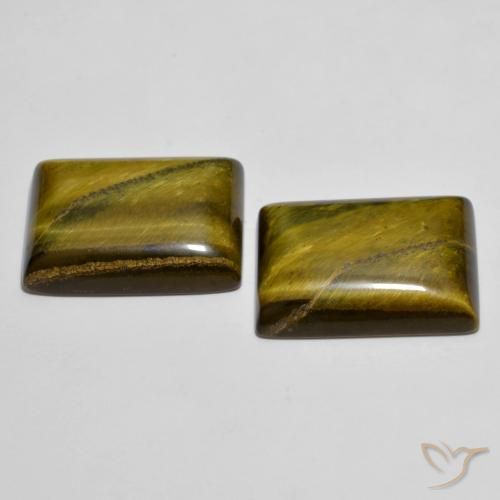 Pedras preciosas de Olho de Tigre Marrom Quente natural de 24.23 ct, baguete, Opaco