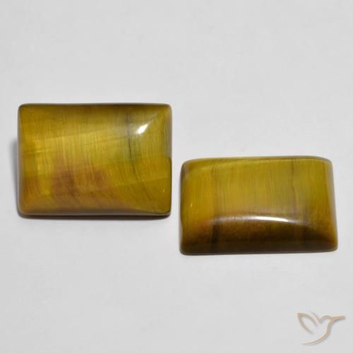 Pedras preciosas de Olho de Tigre Marrom dourado natural de 22.19 ct, baguete, Opaco