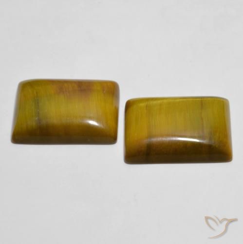 Pedras preciosas de Olho de Tigre Marrom dourado natural de 22.19 ct, baguete, Opaco