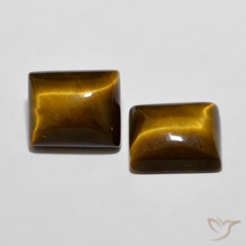 Pedras preciosas de Olho de Tigre Marrom-amarelado natural de 12.53 ct, baguete, Opaco