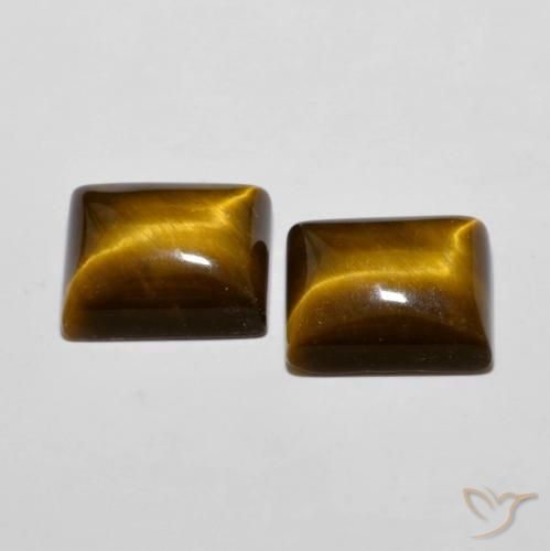 Pedras preciosas de Olho de Tigre Marrom-amarelado natural de 12.53 ct, baguete, Opaco