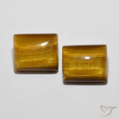 12.38ctw Natural Marrom-amarelado Olho de Tigre, baguete, Opaco