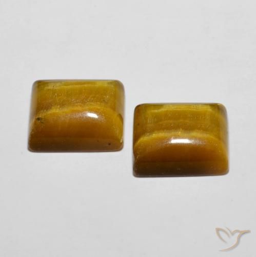 Pedras preciosas de Olho de Tigre Marrom-amarelado natural de 12.38 ct, baguete, Opaco