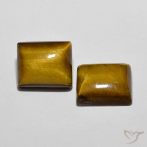 Pedras preciosas de Olho de Tigre Marrom Quente natural de 12.50 ct, baguete, Opaco