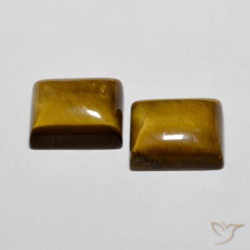 Pedras preciosas de Olho de Tigre Marrom Quente natural de 12.50 ct, baguete, Opaco