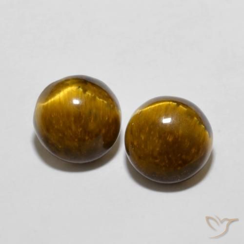3.89ctw Natural Marrom dourado Olho de Tigre, Redondo, Opaco
