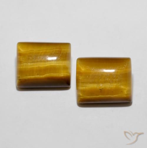11.89ctw Natural Castanho médio Olho de Tigre, baguete, Opaco