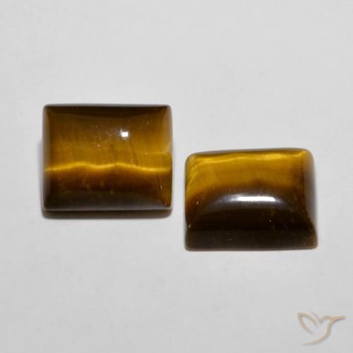 Pedras preciosas de Olho de Tigre Marrom dourado natural de 12.19 ct, baguete, Opaco