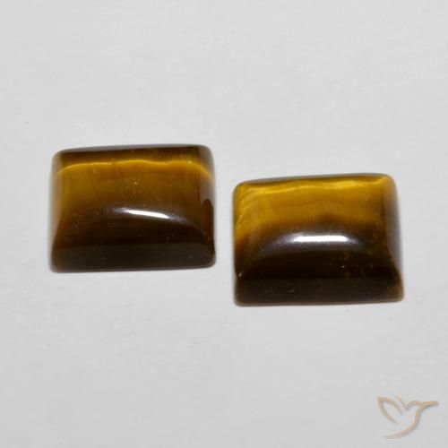 Pedras preciosas de Olho de Tigre Marrom dourado natural de 12.19 ct, baguete, Opaco