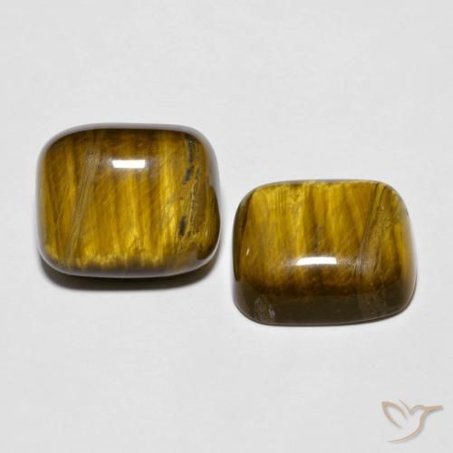 Pedras preciosas de Olho de Tigre Marrom Quente natural de 18.45 ct, Almofada, Opaco