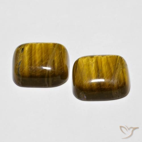 Pedras preciosas de Olho de Tigre Marrom Quente natural de 18.45 ct, Almofada, Opaco