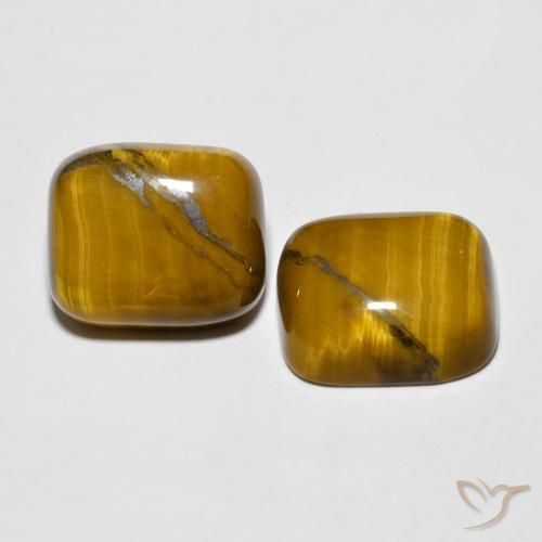 Pedras preciosas de Olho de Tigre Marrom Quente natural de 17.17 ct, Almofada, Opaco