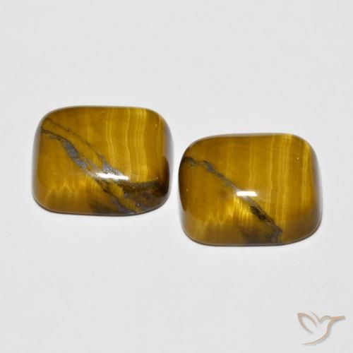 Pedras preciosas de Olho de Tigre Marrom Quente natural de 17.17 ct, Almofada, Opaco