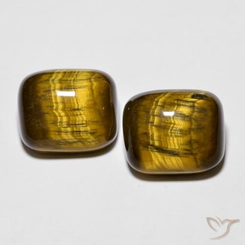 17.61ctw Natural Marrom dourado Olho de Tigre, Almofada, Opaco