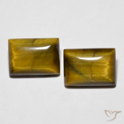 15.17ctw Natural Marrom dourado Olho de Tigre, baguete, Opaco
