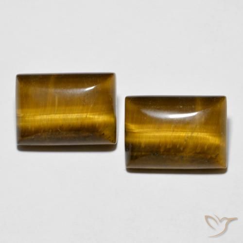 Pedras preciosas de Olho de Tigre Castanho médio natural de 16.01 ct, baguete, Opaco
