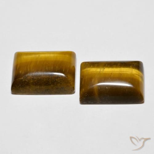 Pedras preciosas de Olho de Tigre Castanho médio natural de 16.01 ct, baguete, Opaco